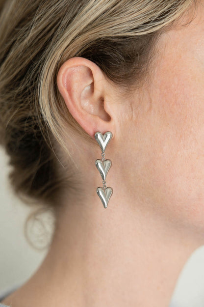 Oorbellen hartjes O002 zilver