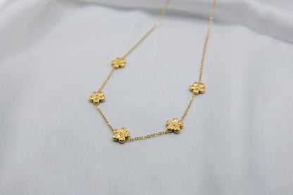 Ketting bloemen K002 goud