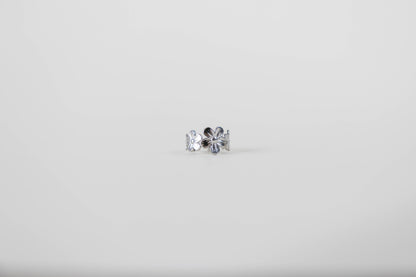 Ring bloem R002 zilver