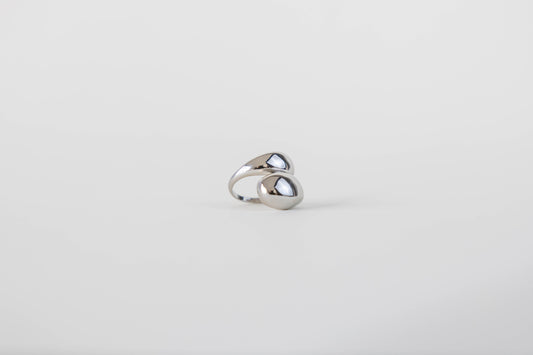 Druppel ring R003 zilver