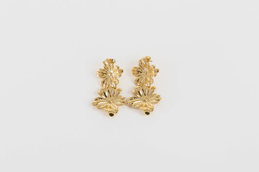 Oorbellen bloem O005 goud