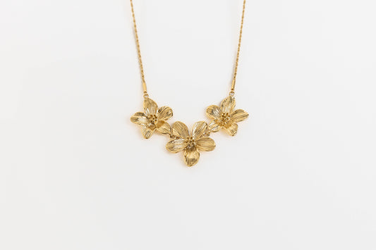 Ketting bloemen K001 goud
