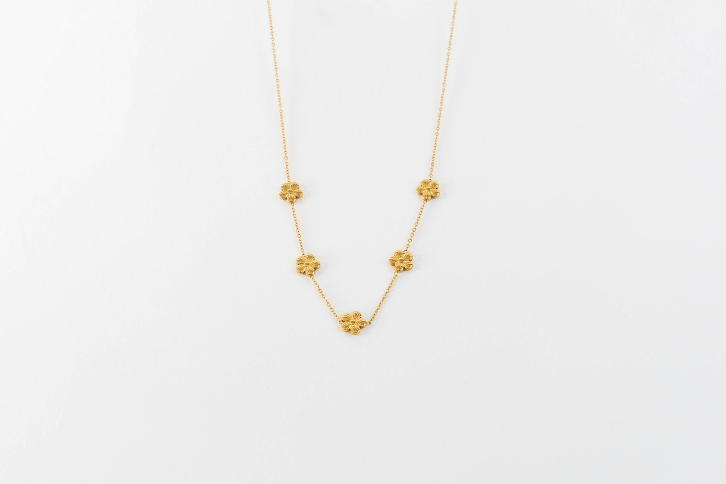 Ketting bloemen K002 goud