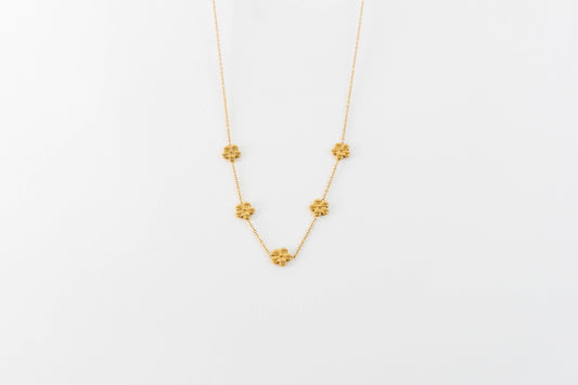 Ketting bloemen K002 goud