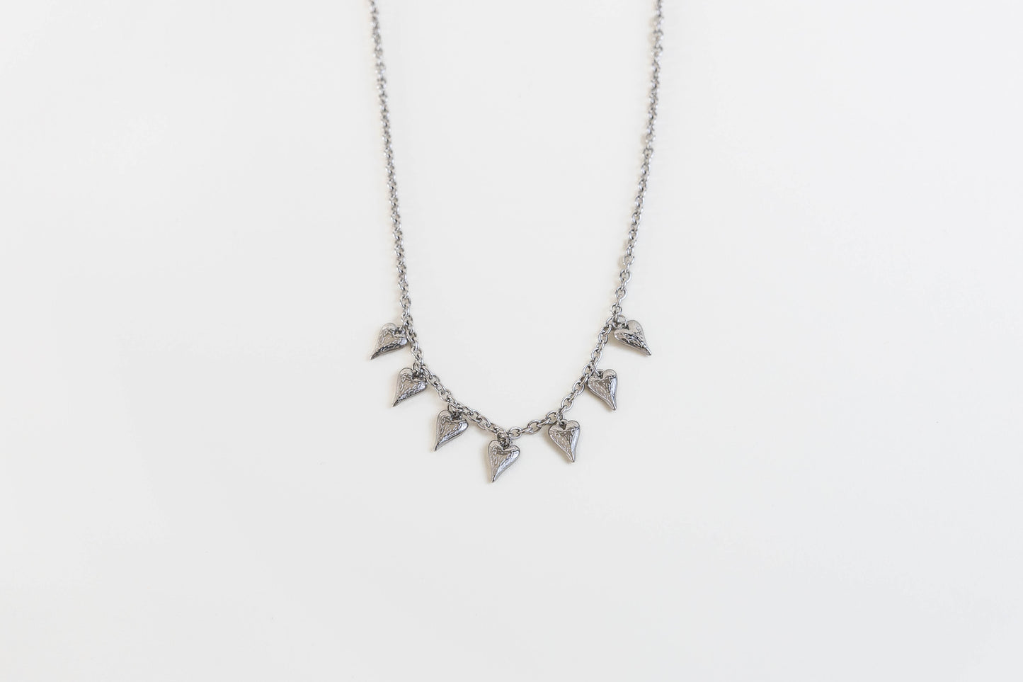 Ketting hartjes K003 zilver