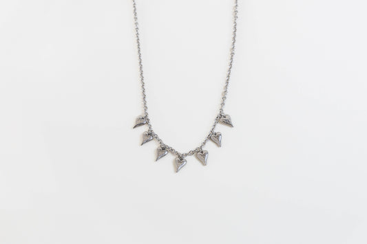 Ketting hartjes K003 zilver